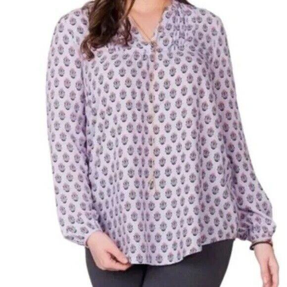 MATILDA JANE Delicate Topiary Top Womens Sz M Ruffle‎ Boho Cottagecore Peasant - Picture 1 of 11